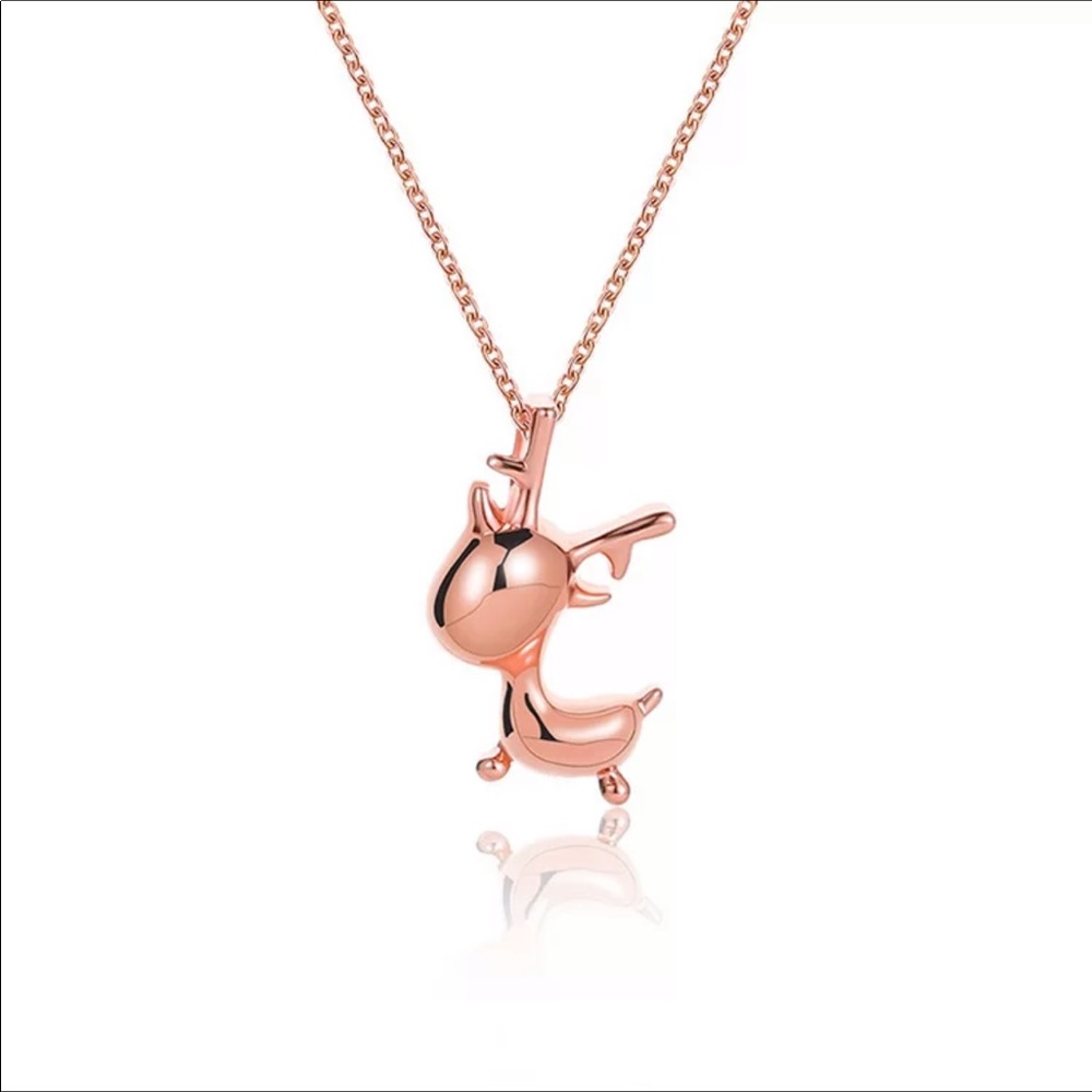 🎄Cute Little Christmas Reindeer Necklace Rose🦌